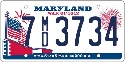 MD license plate 7MD3734