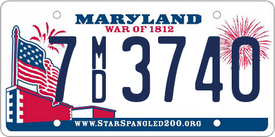 MD license plate 7MD3740