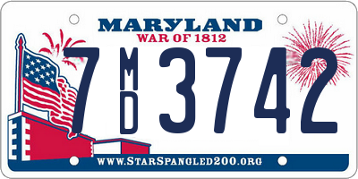 MD license plate 7MD3742