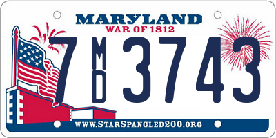 MD license plate 7MD3743