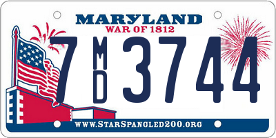 MD license plate 7MD3744