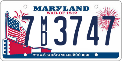 MD license plate 7MD3747