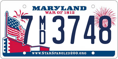 MD license plate 7MD3748