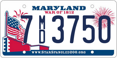 MD license plate 7MD3750