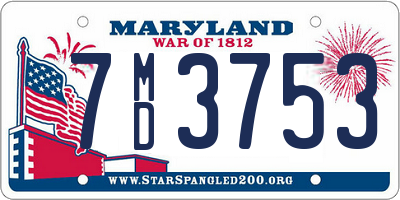 MD license plate 7MD3753