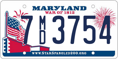MD license plate 7MD3754