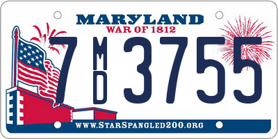 MD license plate 7MD3755