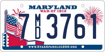 MD license plate 7MD3761