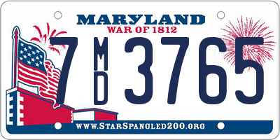 MD license plate 7MD3765