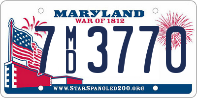 MD license plate 7MD3770