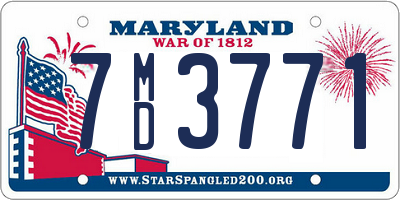 MD license plate 7MD3771