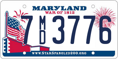 MD license plate 7MD3776