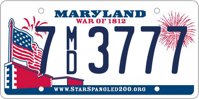 MD license plate 7MD3777