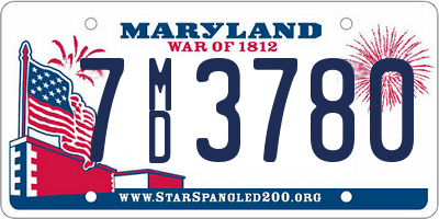 MD license plate 7MD3780