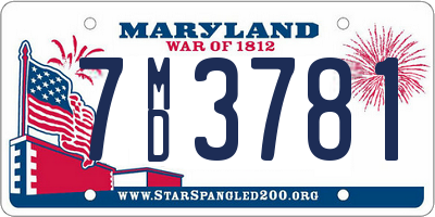 MD license plate 7MD3781