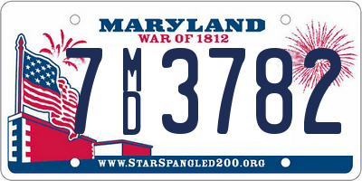 MD license plate 7MD3782