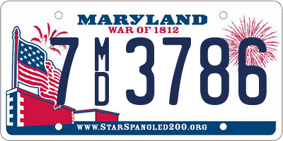 MD license plate 7MD3786