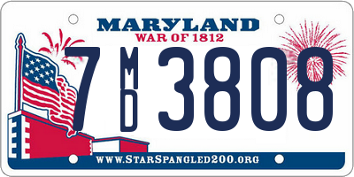 MD license plate 7MD3808
