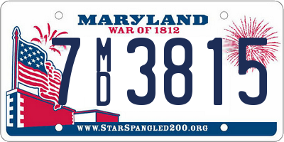 MD license plate 7MD3815