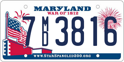 MD license plate 7MD3816