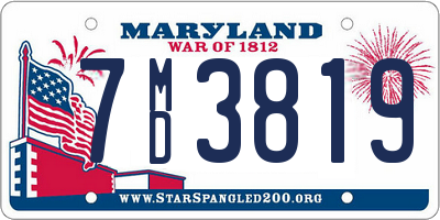 MD license plate 7MD3819
