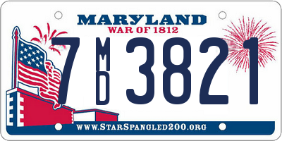 MD license plate 7MD3821