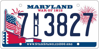 MD license plate 7MD3827