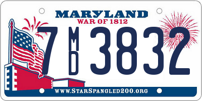 MD license plate 7MD3832