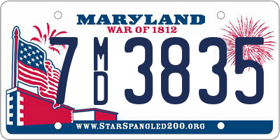 MD license plate 7MD3835