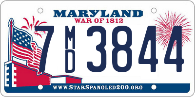 MD license plate 7MD3844