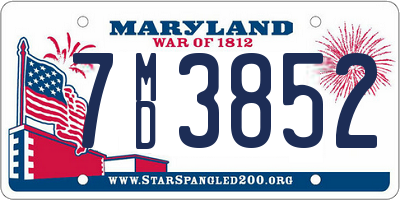 MD license plate 7MD3852