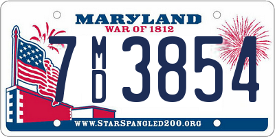 MD license plate 7MD3854