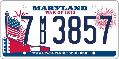 MD license plate 7MD3857