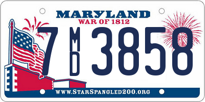 MD license plate 7MD3858