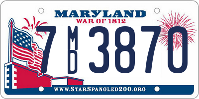 MD license plate 7MD3870