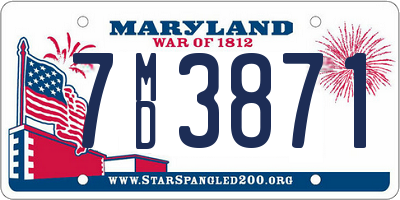MD license plate 7MD3871