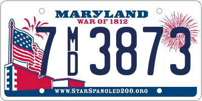 MD license plate 7MD3873