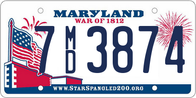 MD license plate 7MD3874