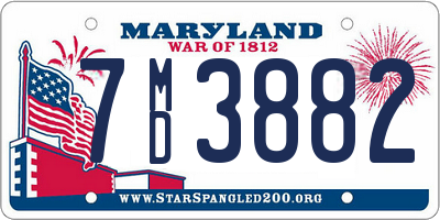 MD license plate 7MD3882