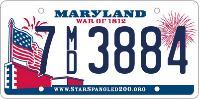 MD license plate 7MD3884