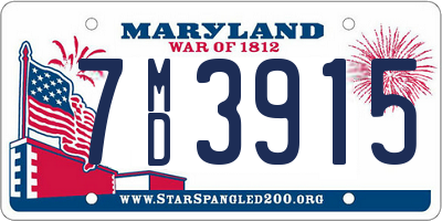 MD license plate 7MD3915