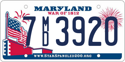 MD license plate 7MD3920