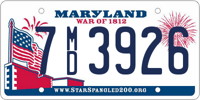 MD license plate 7MD3926