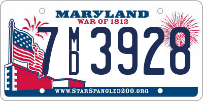 MD license plate 7MD3928