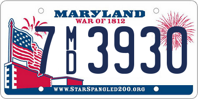 MD license plate 7MD3930