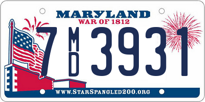 MD license plate 7MD3931