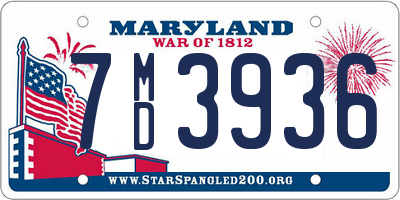 MD license plate 7MD3936