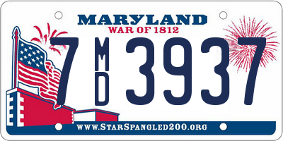 MD license plate 7MD3937