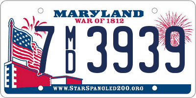 MD license plate 7MD3939