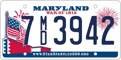 MD license plate 7MD3942